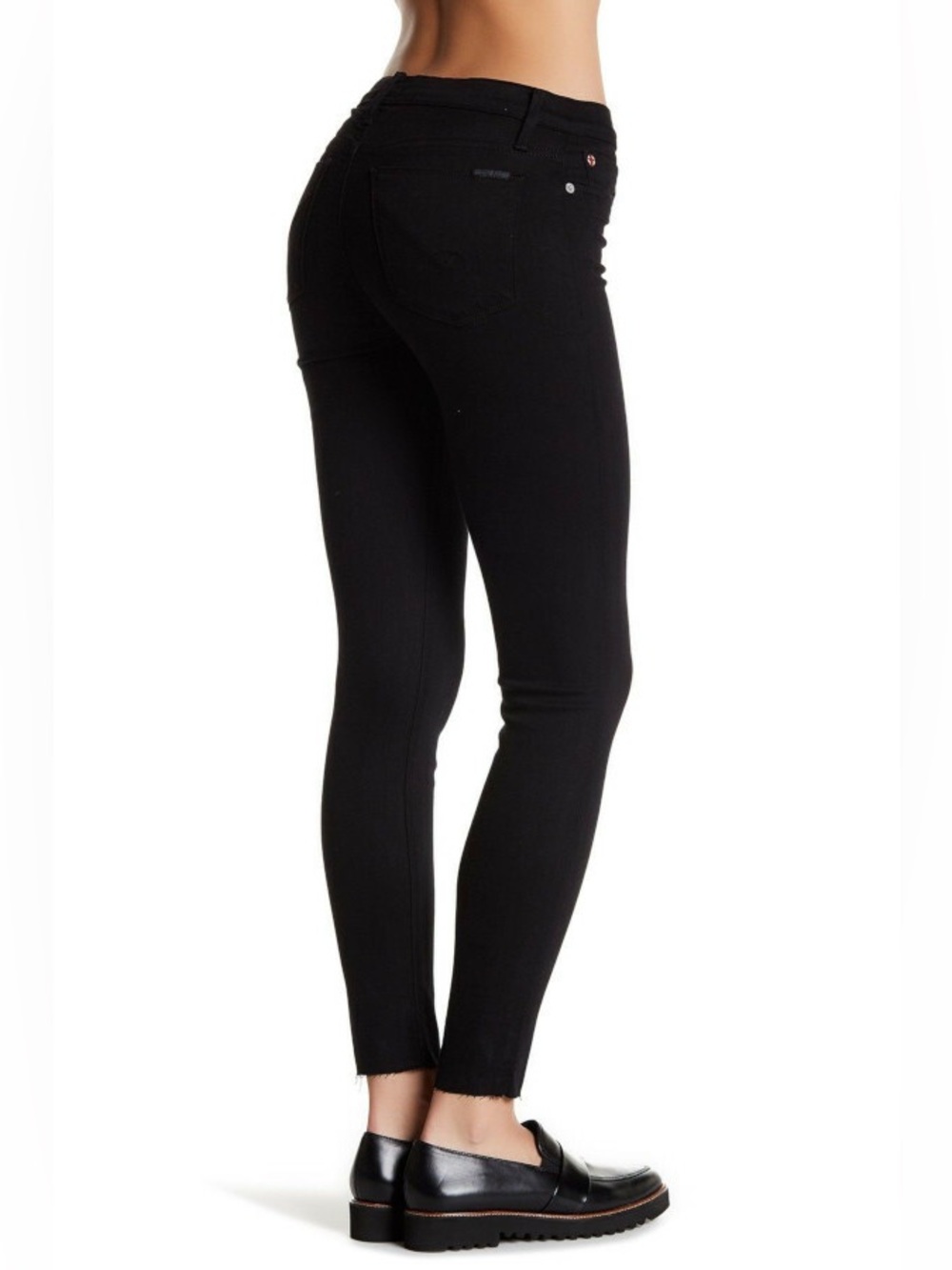 HUDSON Natalie Mid-Rise Ankle Super Skinny Jeans Size 28 Black Wash/Raw Hems